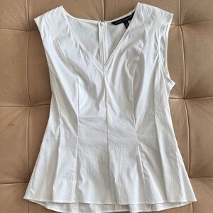 White House Black Market V-Neck White Blouse